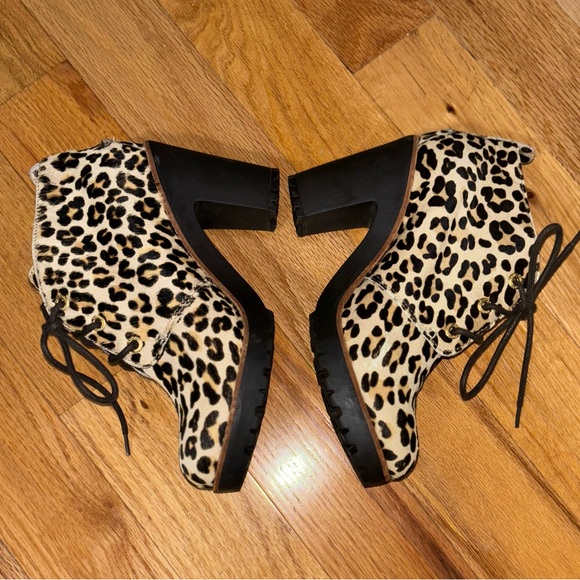 🌻Never Worn Sperry Princetons Top sider lace up booties with leopard Fur - Picture 8 of 14